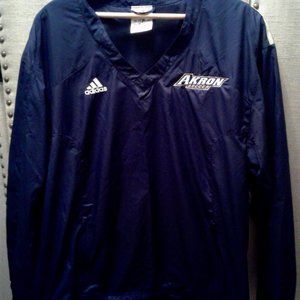 ADIDAS DARK BLUE WINBREAKER PULLOVER SIZE M MEN'S AKRON SOCCER